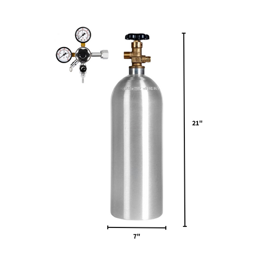 10 lb CO2 Tank with Pressure Regulating Valve